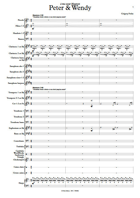 Peter et Wendy - Orchestre d'Harmonie - FRELAT G. - Partition