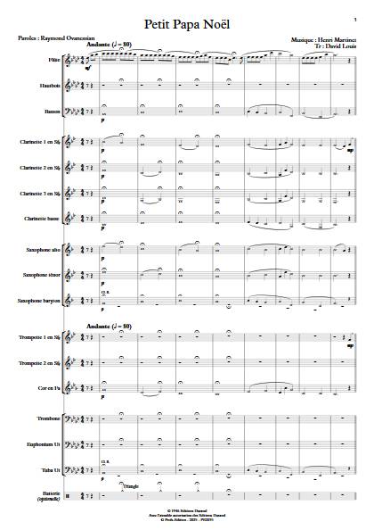 Petit Papa Noël - Orchestre d'harmonie - MARTINET H. - Partition
