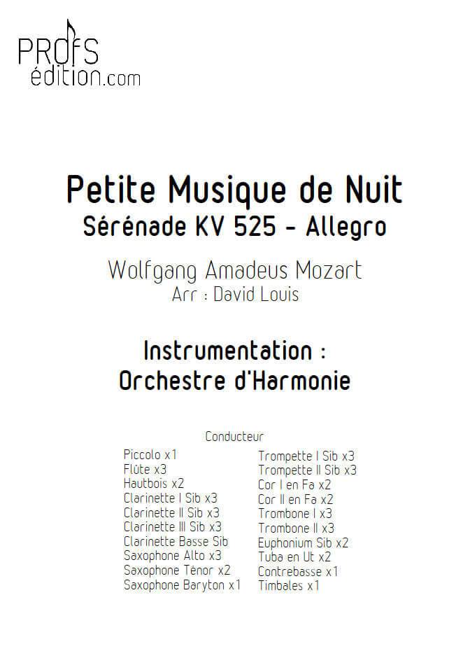 Petite Musique de Nuit KV525 (Allegro) - Orchestre Harmonie - MOZART W. A. - page de garde