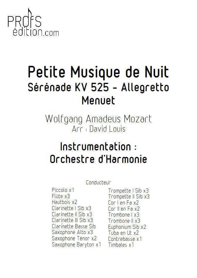 Petite Musique de Nuit KV525 (Menuet) - Orchestre Harmonie - MOZART W. A. - page de garde