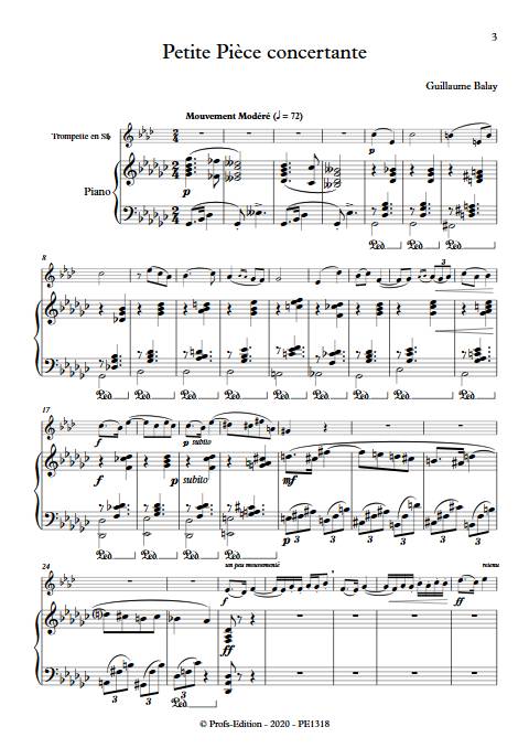 Petite pièce concertante - Trompette et Piano - BALAY G. - Partition