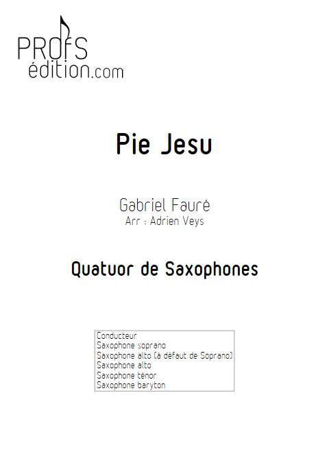 Pie Jesus - Quatuor de Saxophones - FAURE G. - page de garde