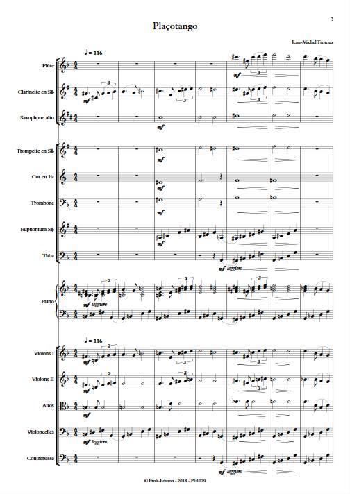 Plaçotango - Orchestre Symphonique - TROTOUX JM - Partition
