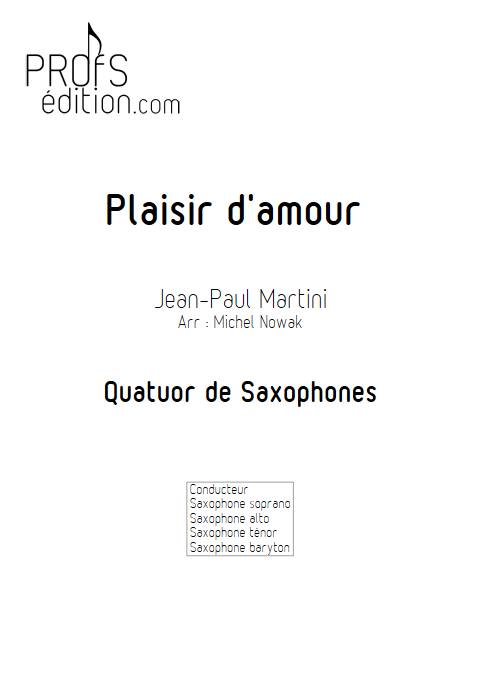 Plaisir d'Amour - Quatuor de Saxophones - MARTINI J-P-E - page de garde