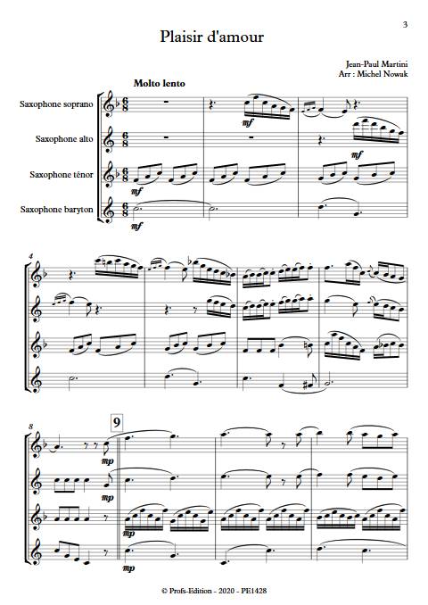 Plaisir d'Amour - Quatuor de Saxophones - MARTINI J-P-E - app.scorescoreTitle