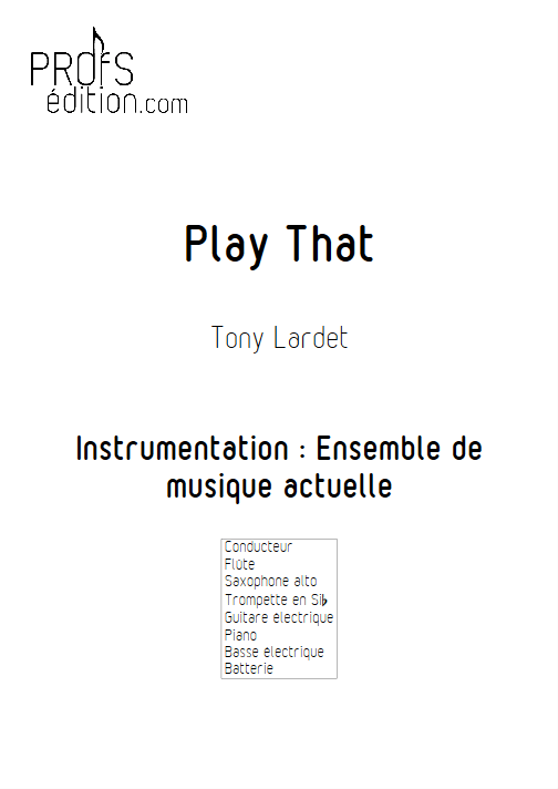 Play That - Musique Actuelle - LARDET T. - page de garde