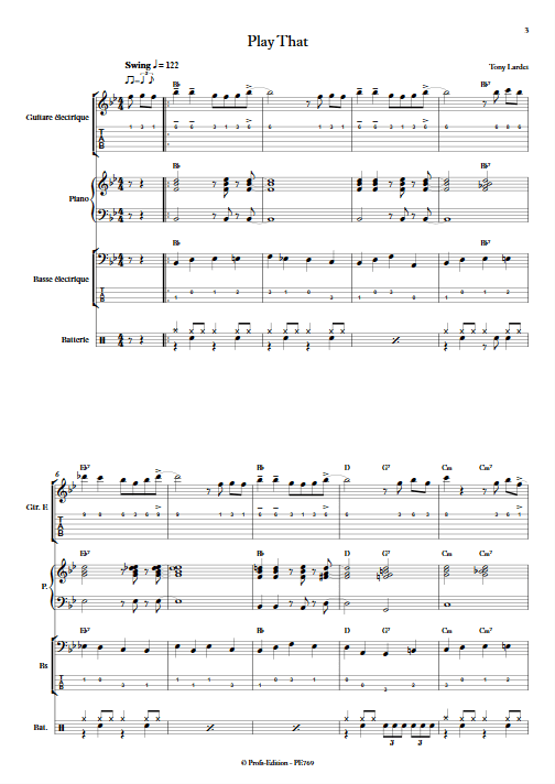 Play That - Musique Actuelle - LARDET T. - Partition