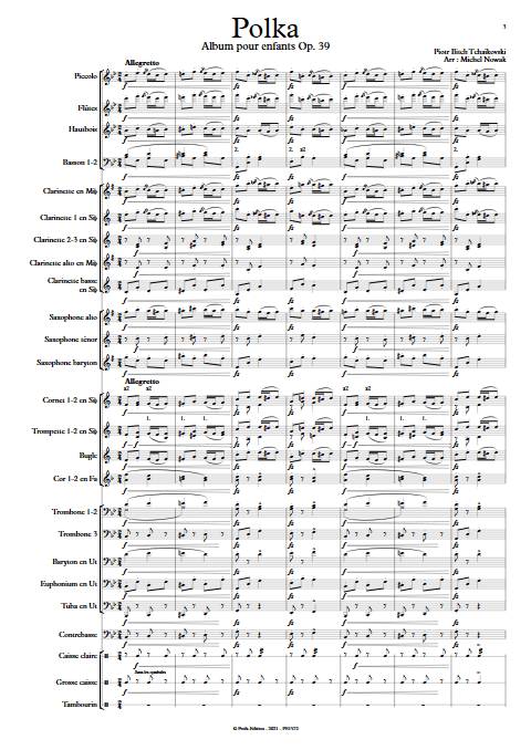 Polka - Orchestre d'Harmonie - TCHAIKOVSKI P. I. - Partition