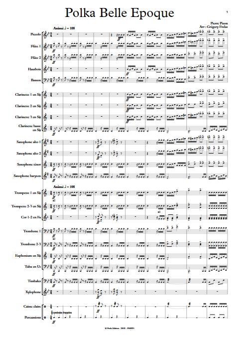 Polka Belle Epoque - Orchestre d'Harmonie - PIZON P. - Partition