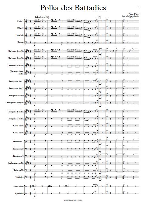 Polka des battadies - Orchestre d'Harmonie - PIZON P. - app.scorescoreTitle