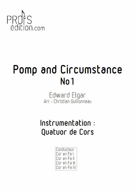 Pomp and Circumstance - Quatuor de Cors - ELGAR E. - page de garde