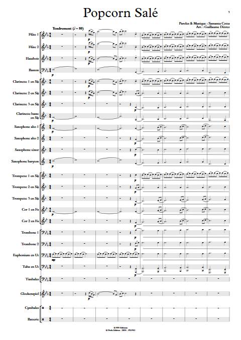 Popcorn Salé - Orchestre d'harmonie - COTTA S. - Partition