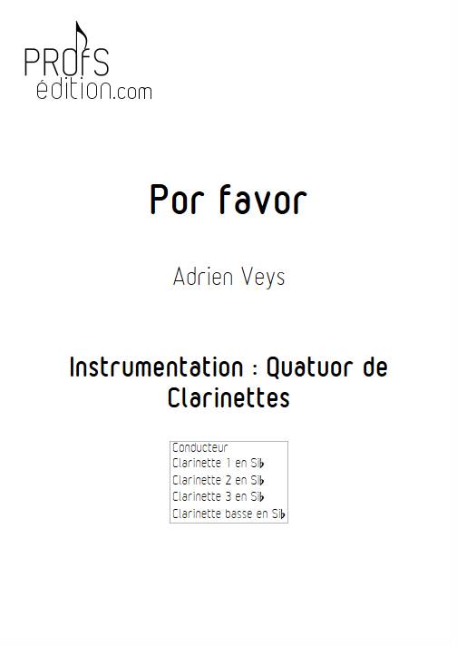 Por Favor - Quatuor de Clarinettes - VEYS A. - page de garde