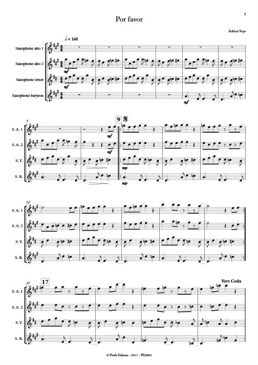 Por Favor - Quatuor de Saxophones - VEYS A. - app.scorescoreTitle