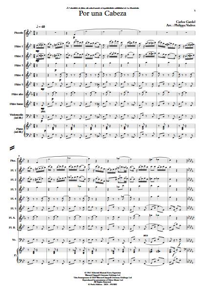 Por Una Cabeza - Ensemble de Flûtes - GARDEL C. - Partition