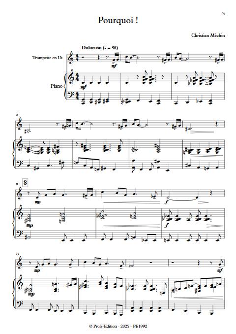 Pourquoi ! - Trompette & Piano - MECHIN C. - Partition