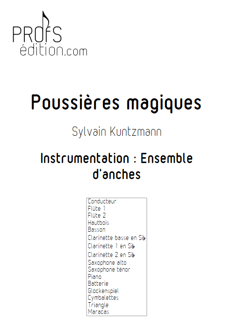 Poussières Magiques - Ensemble d'Anches - KUNTZMANN S. - page de garde