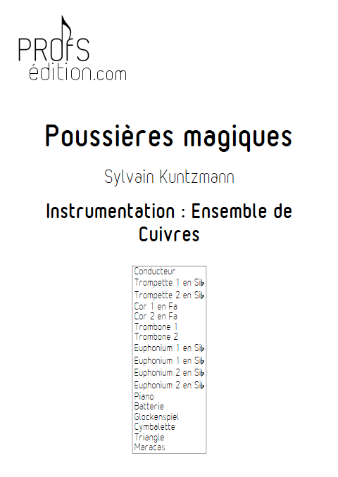 Poussières Magiques - Ensemble de Cuivres - KUNTZMANN S. - page de garde