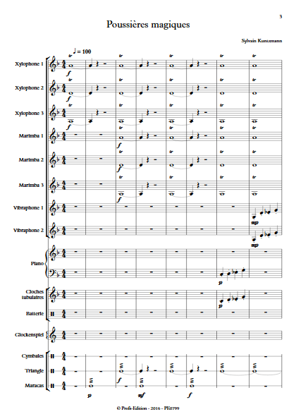 Poussières Magiques - Ensemble de Percussions - KUNTZMANN S. - Partition