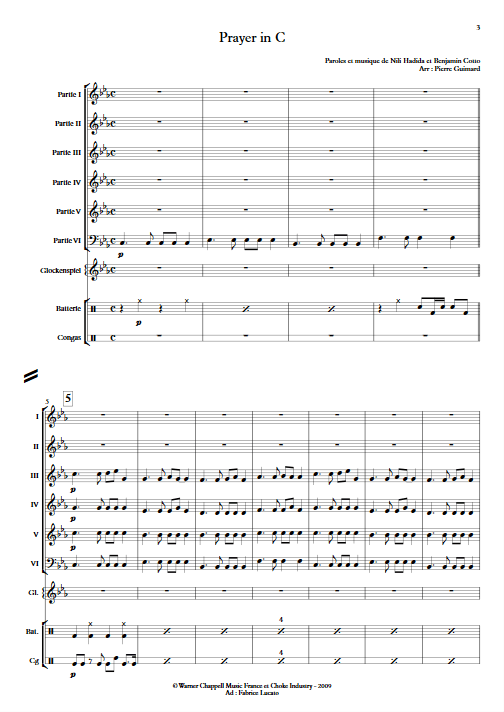 Prayer in C - Ensemble Variable - Lilly Wood & the Prick - Partition