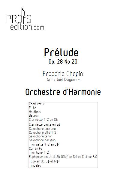 Prélude Op. 28 No 20 - Orchestre d'Harmonie - CHOPIN F. - page de garde