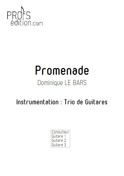 Promenade - Trios Guitare - LE BARS D. - page de garde