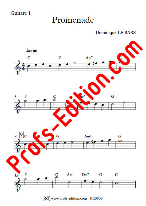 Promenade - Trios Guitare - LE BARS D. - Partition