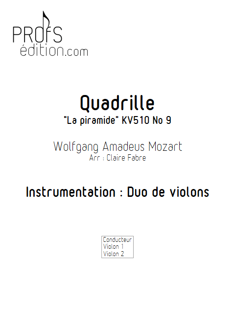 Quadrille - Duo Violons - TCHAIKOVSKI P. I. - page de garde