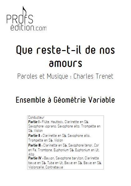 Que reste-t-il de nos amours - Ensemble Variable - TRENET C. - page de garde