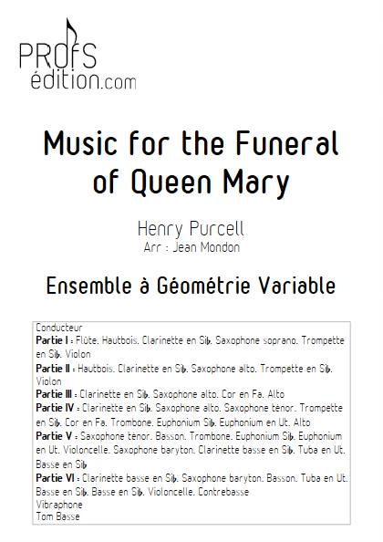 Queen's funeral march - Ensemble Variable - PURCELL H. - page de garde