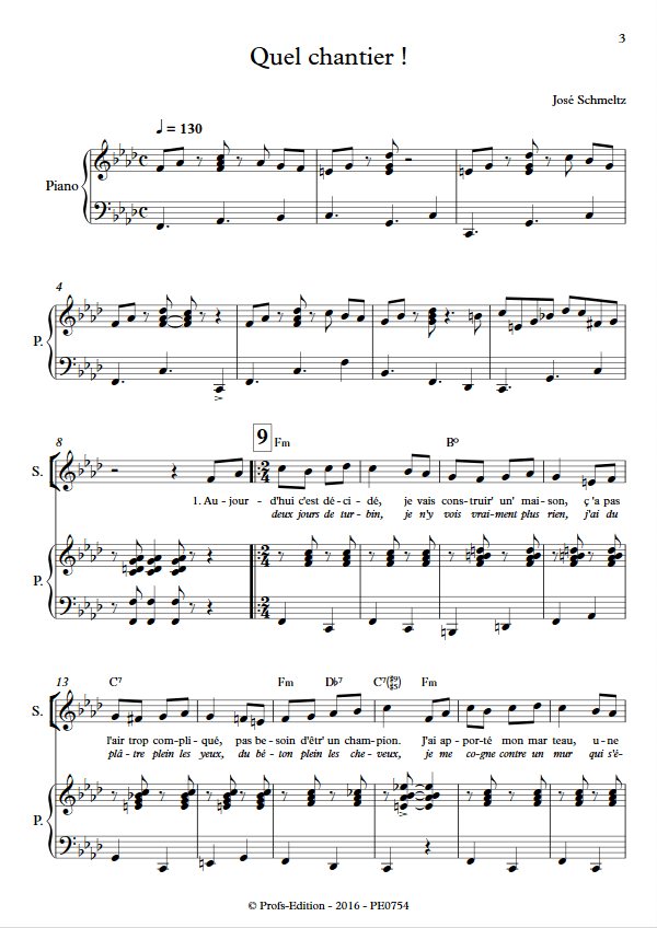 Quel chantier - Voix & Piano - SCHMELTZ J. - app.scorescoreTitle