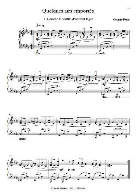 Quelques airs emportés - Piano - FRELAT G. - Partition