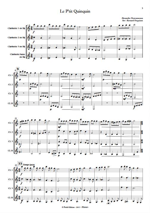 Le P'tit Quinquin - Quatuor de Clarinettes - DEQUEANT B. - Partition