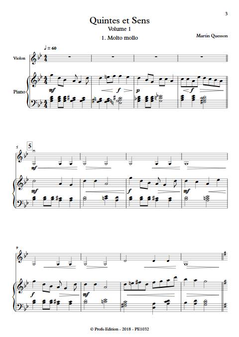 Quintes et Sens - Recueil 1 - Violon Piano - QUESSON M. - app.scorescoreTitle
