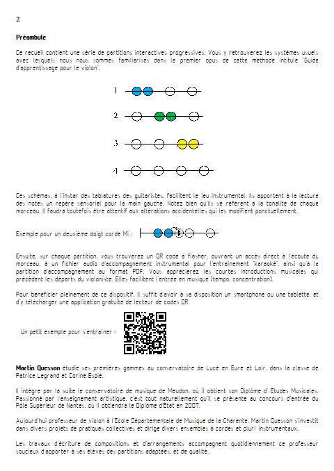 Quintes et Sens - Recueil 2 - Violon Piano - QUESSON M. - Fiche Pédagogique