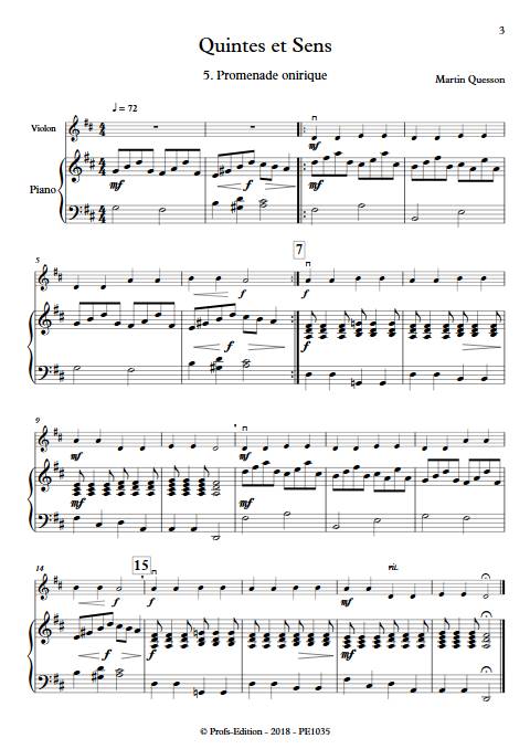 Quintes et Sens - Recueil 2 - Violon Piano - QUESSON M. - Partition