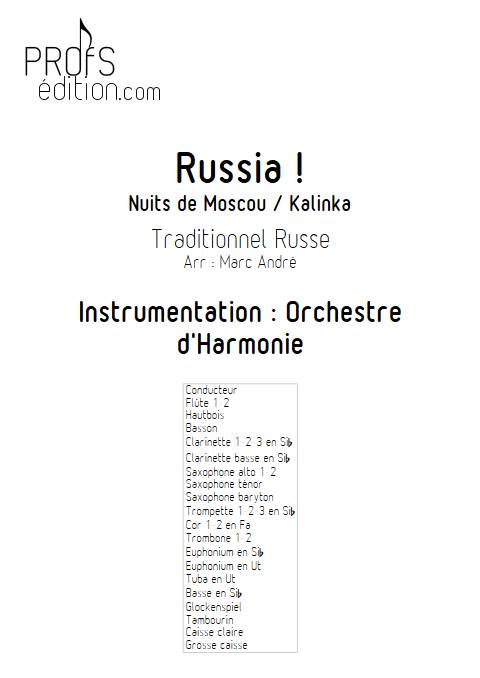 Russia - Orchestre d'Harmonie - TRADITIONNEL RUSSE - page de garde