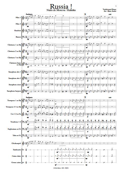 Russia - Orchestre d'Harmonie - TRADITIONNEL RUSSE - Partition