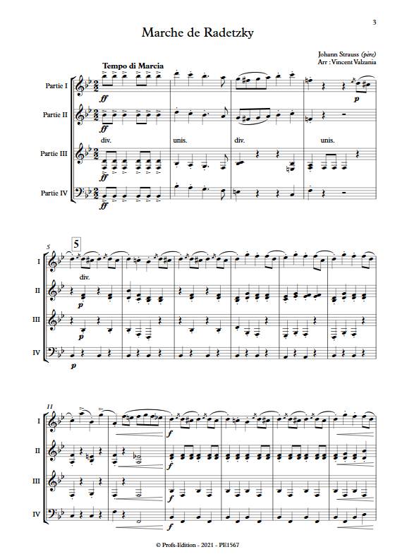 Marche de Radetzky - Ensemble Variable - STRAUSS J. - Partition