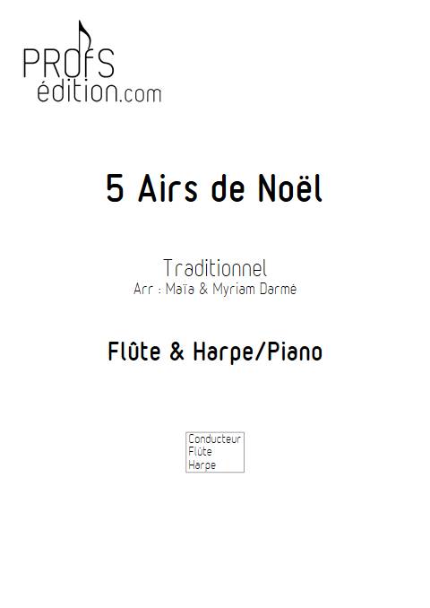 5 Airs de Noël - Flûte é Harpe/Piano - Traditionnel - page de garde