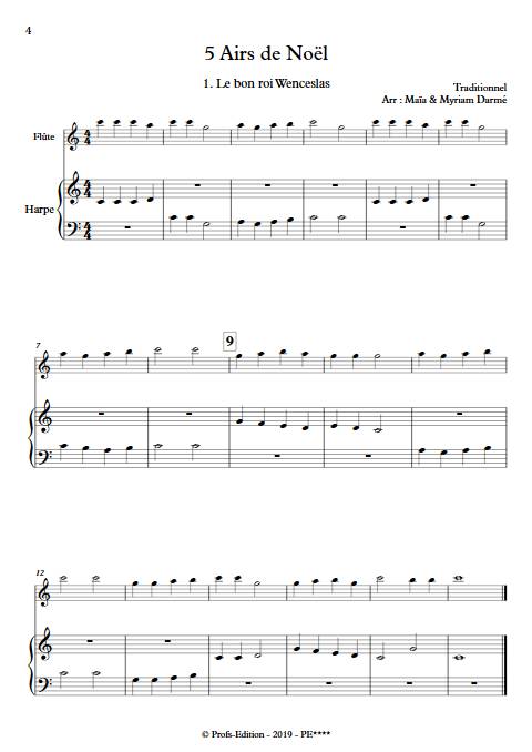 5 Airs de Noël - Flûte é Harpe/Piano - Traditionnel - app.scorescoreTitle
