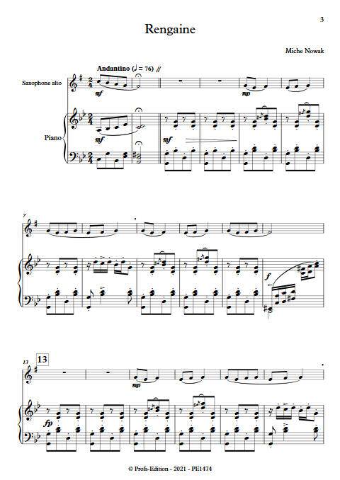 Rengaine - Saxophone Piano - NOWAK M. - Partition