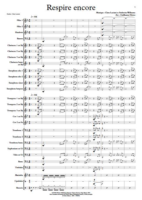 Respire encore - Orchestre d'harmonie - WILLAUME A. - Partition