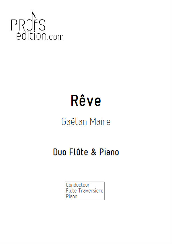 Rêve - Duo Flûte & Piano - MAIRE G. - page de garde