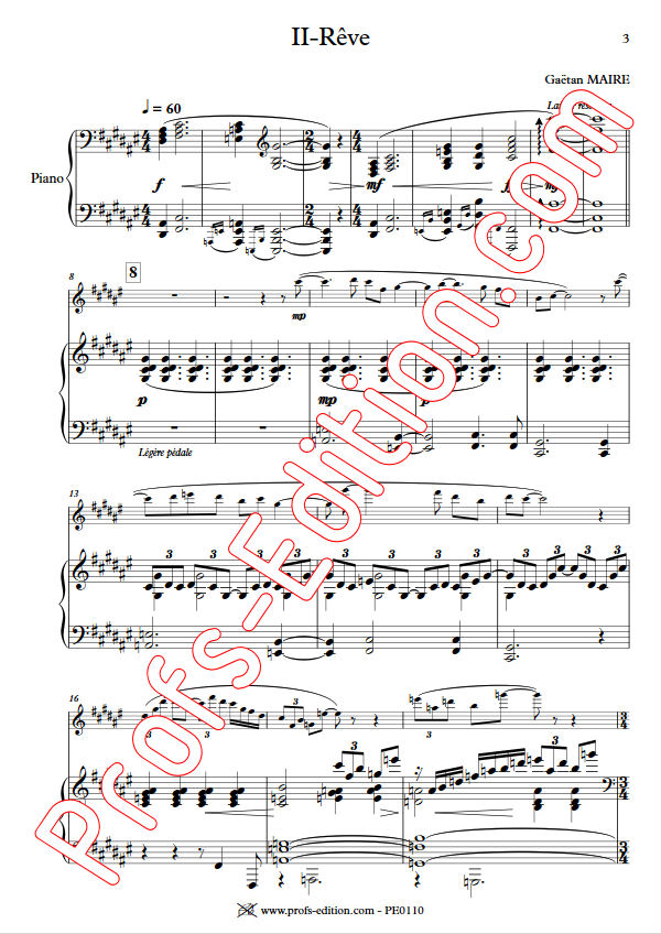 Rêve - Duo Flûte & Piano - MAIRE G. - Partition