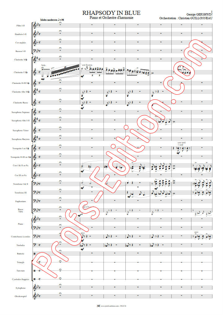 Rhapsody In Blue - Orchestre Harmonie - GERSHWIN G. - Partition