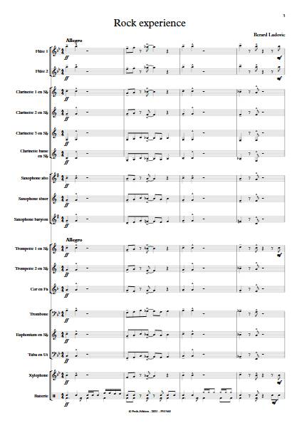 Rock Experience - Orchestre d'harmonie - BERARD L. - Partition