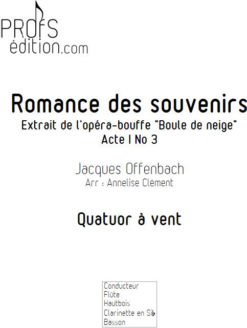 Romance des souvenirs - Quatuor à vent - OFFENBACH J. - page de garde