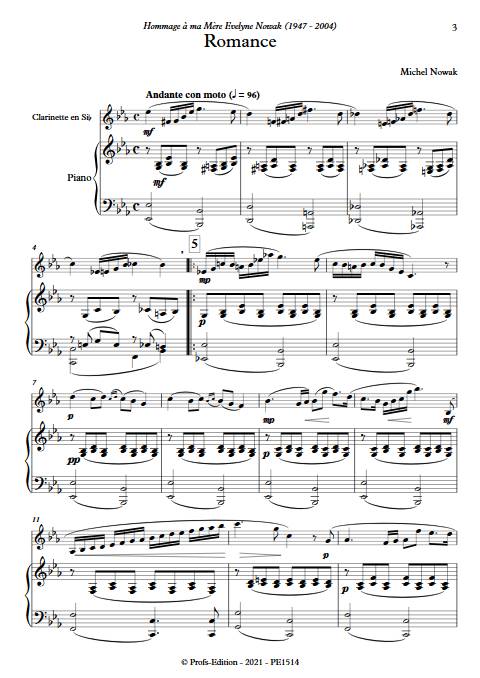 Romance pour clarinette - Clarinette & Piano - NOWAK M. - app.scorescoreTitle
