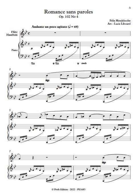 Romance sans paroles - Bois & Piano - MENDELSSOHN F. - app.scorescoreTitle